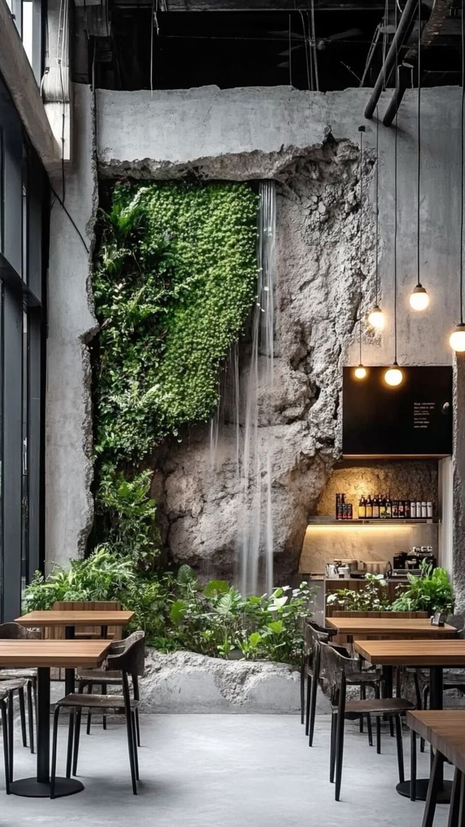 Cascata a Parete con Vegetali Preservati - Sconto per Rivenditori e Aziende Fiorissima - Per interno