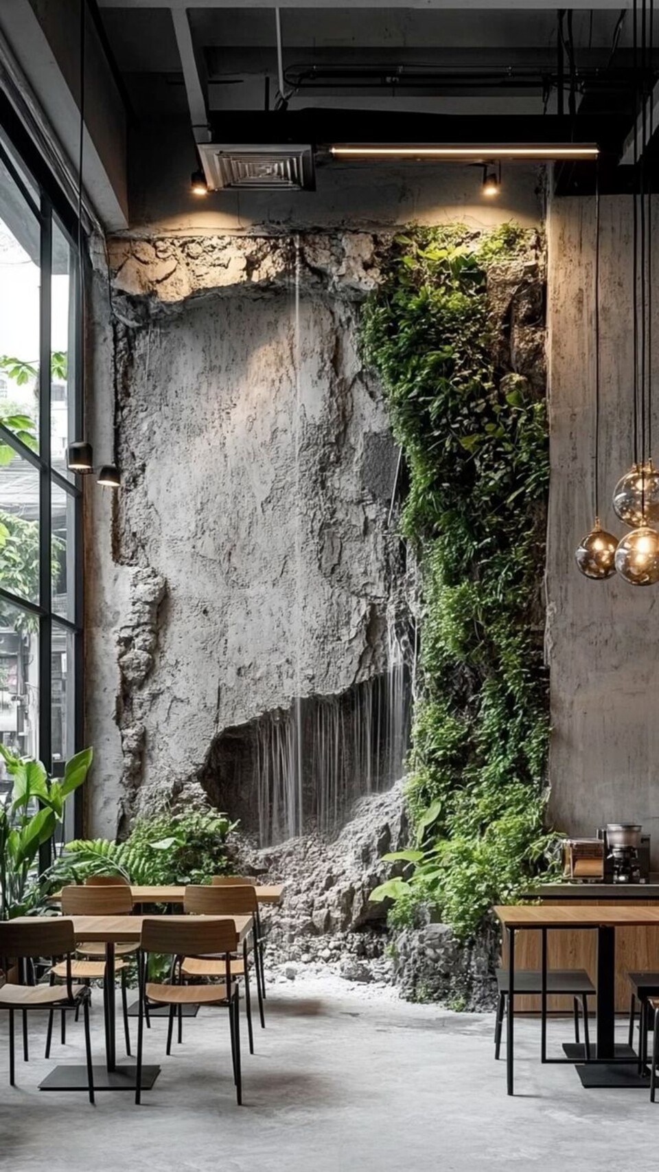 Cascata a Parete con Vegetali Preservati - Sconto per Rivenditori e Aziende Fiorissima - Per interno