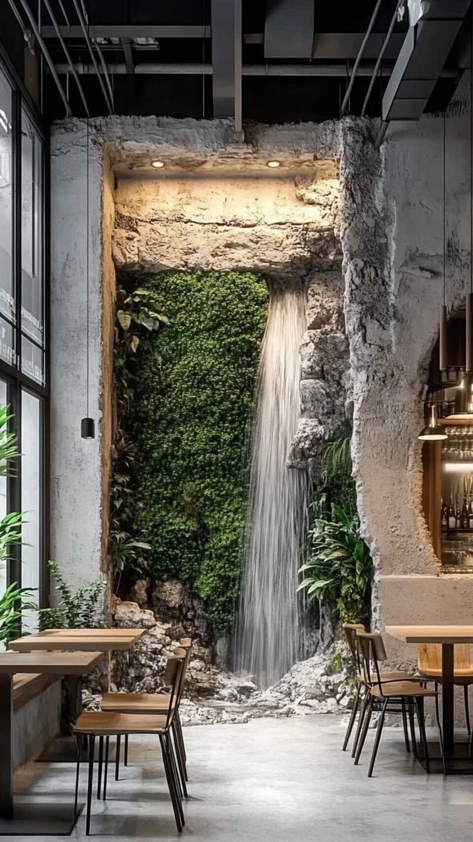 Cascata a Parete con Vegetali Preservati - Sconto per Rivenditori e Aziende Fiorissima - Per interno