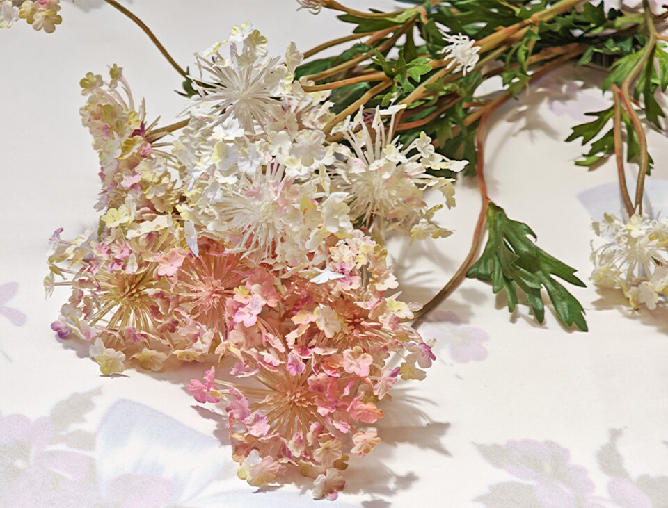 Queen Anne's Lace x 3  H 84 - Sconti per Fioristi e Aziende . - In poliester