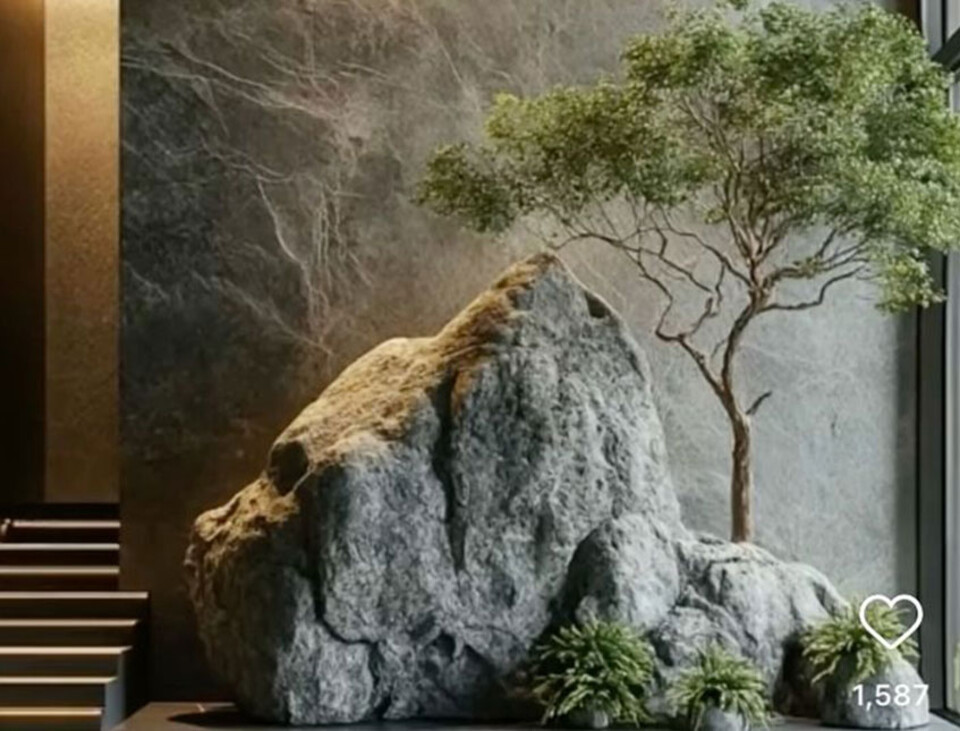 Giardino Verticale su Parete Rocciosa - Sconto per Fioristi e Aziende - con Muschi e Vegetali Preservati