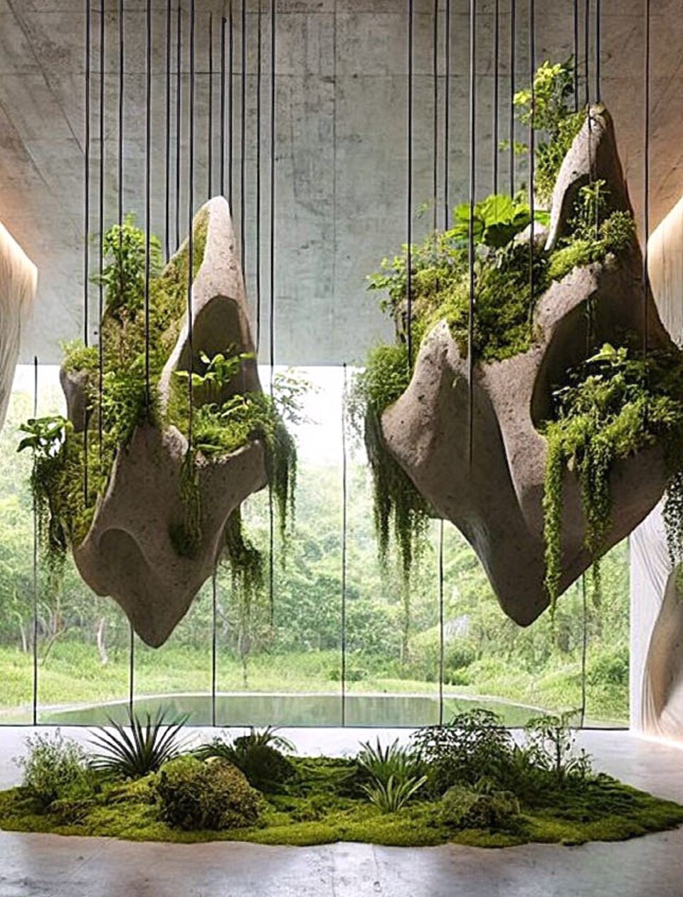 Giardino Verticale su Parete Rocciosa - Sconto per Fioristi e Aziende - con Muschi e Vegetali Preservati