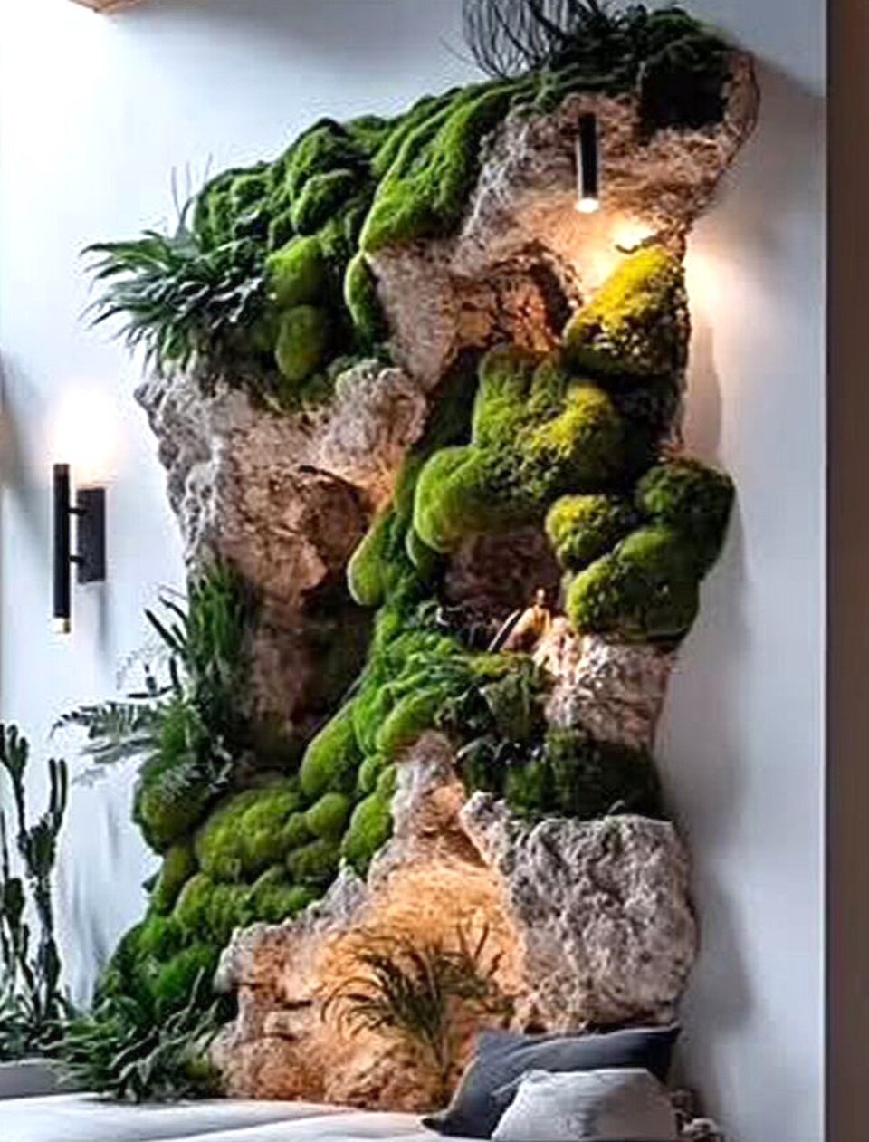 Giardino Verticale su Parete Rocciosa - Sconto per Fioristi e Aziende - con Muschi e Vegetali Preservati