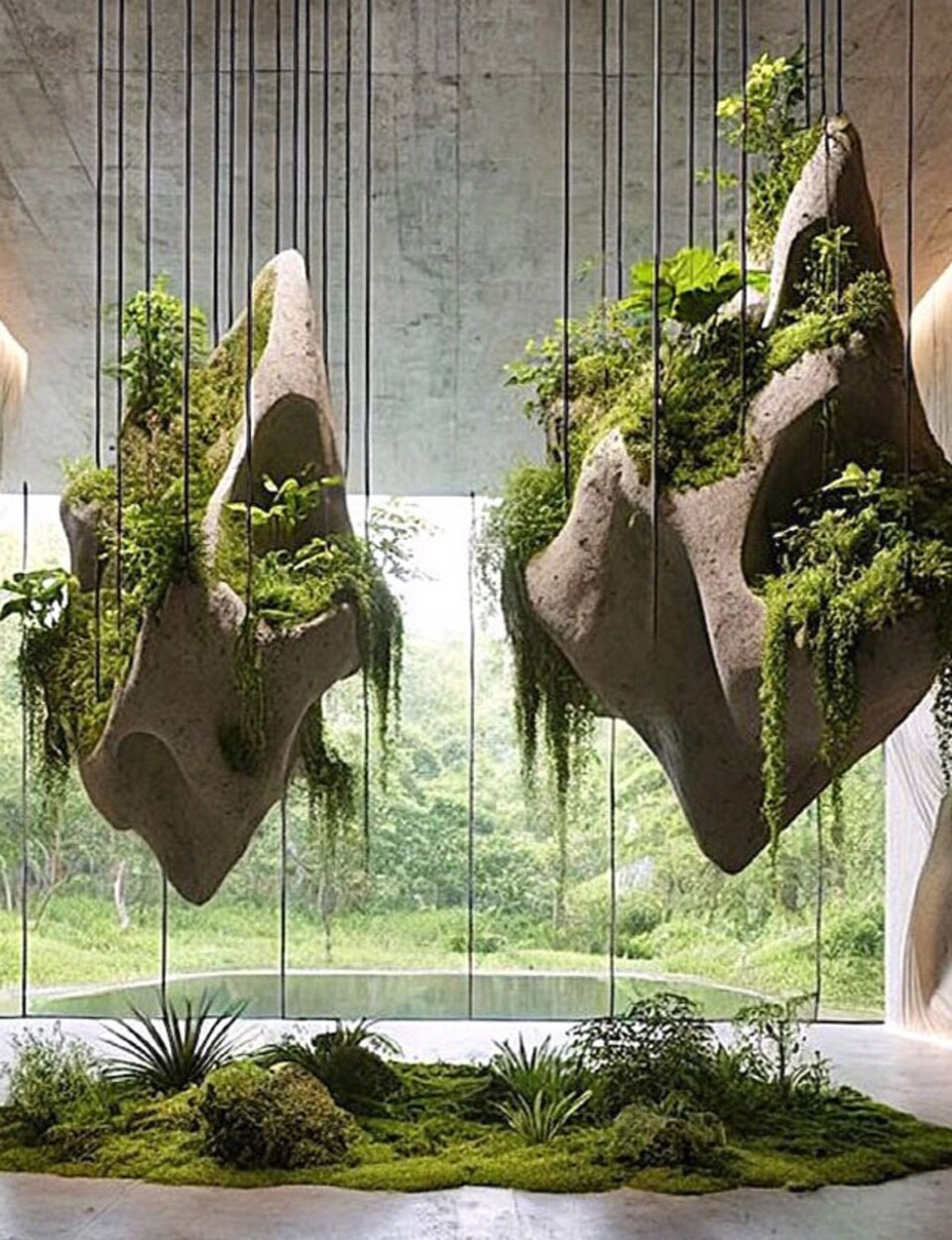 Giardino Verticale su Parete Rocciosa - Sconto per Fioristi e Aziende - con Muschi e Vegetali Preservati