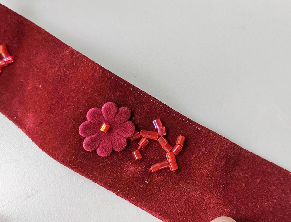Passamaneria velluto con rosa - Sconto per Fioristi e Aziende - mt. 10