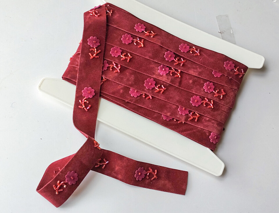 Passamaneria velluto con rosa - Sconto per Fioristi e Aziende - mt. 10