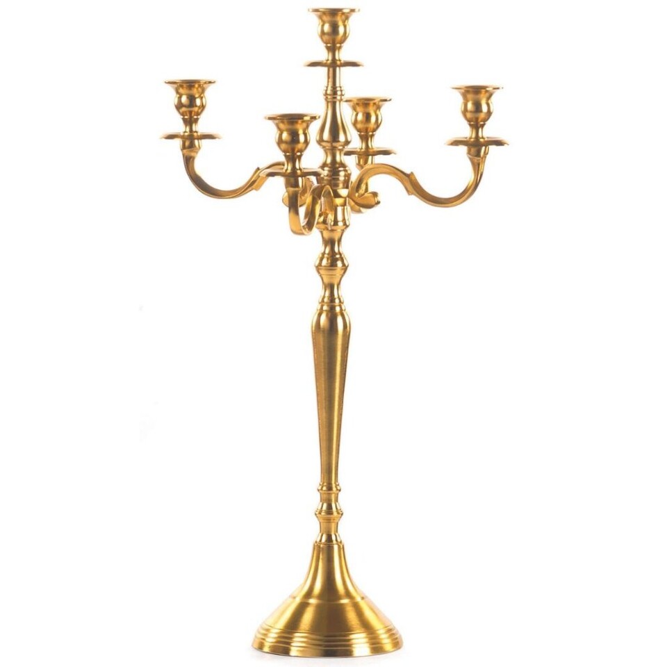 Candelabro H 75 cinque luci - Sconti per Fioristi e Aziende . -  Bianco - Oro - Silver