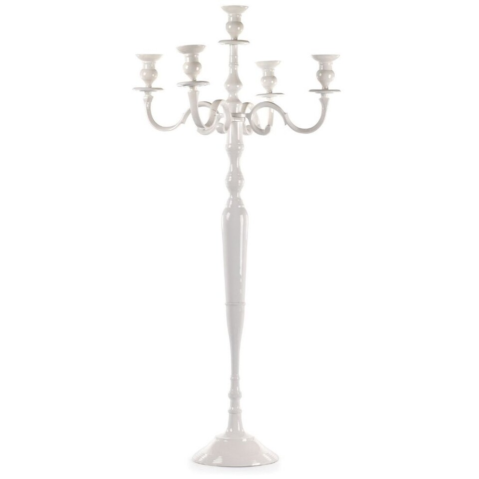 Candelabro H 75 cinque luci - Sconti per Fioristi e Aziende . -  Bianco - Oro - Silver