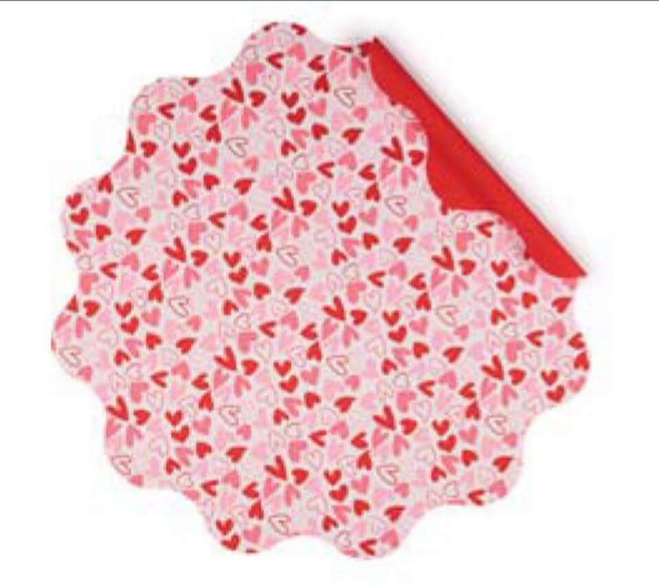 Sottovaso Smerlato con cuori - Sconti per Fioristi e Aziende - Bianco e Rosso dm. 50