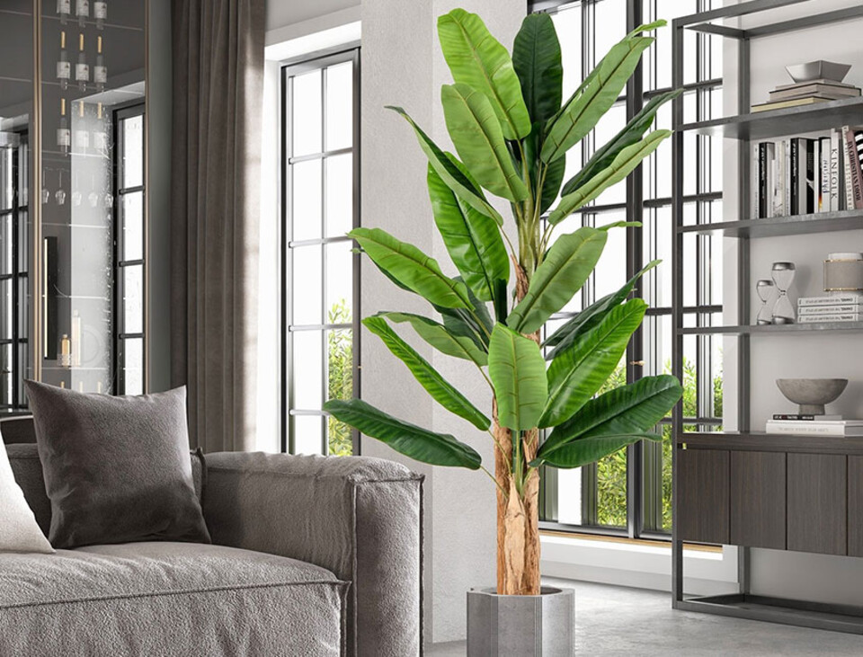 Banano x 3 H 240 W/33 Lvs - Sconti per Fioristi e Aziende . - Artificiale con vaso