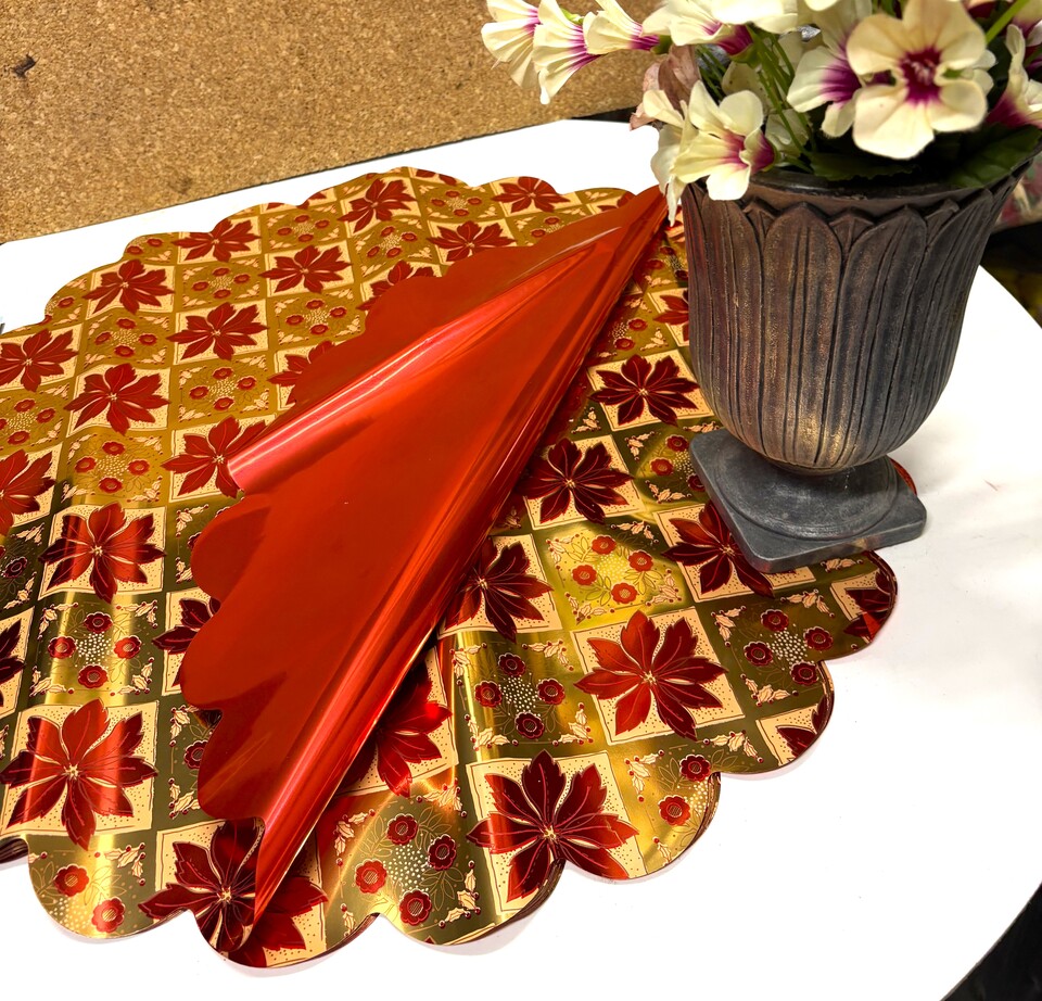 Sottovaso Smerlato Stelline - Sconti per Fioristi e Aziende Conf. x 50 dm.65 Base Rosso