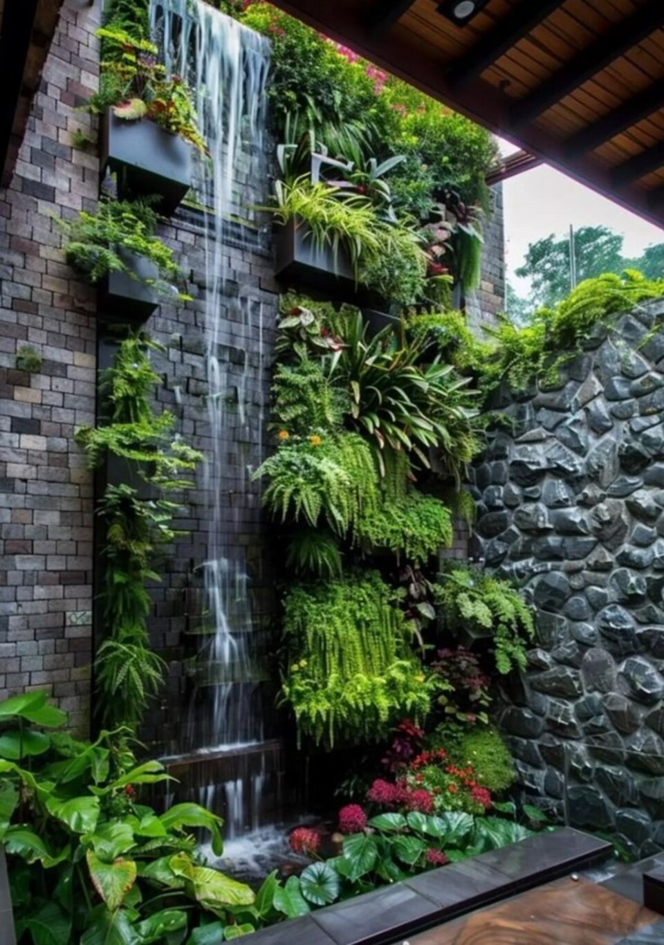 Giardino Verticale Preservato con Cascata - Sconto per Rivenditori e Aziende Fiorissima - Per interno