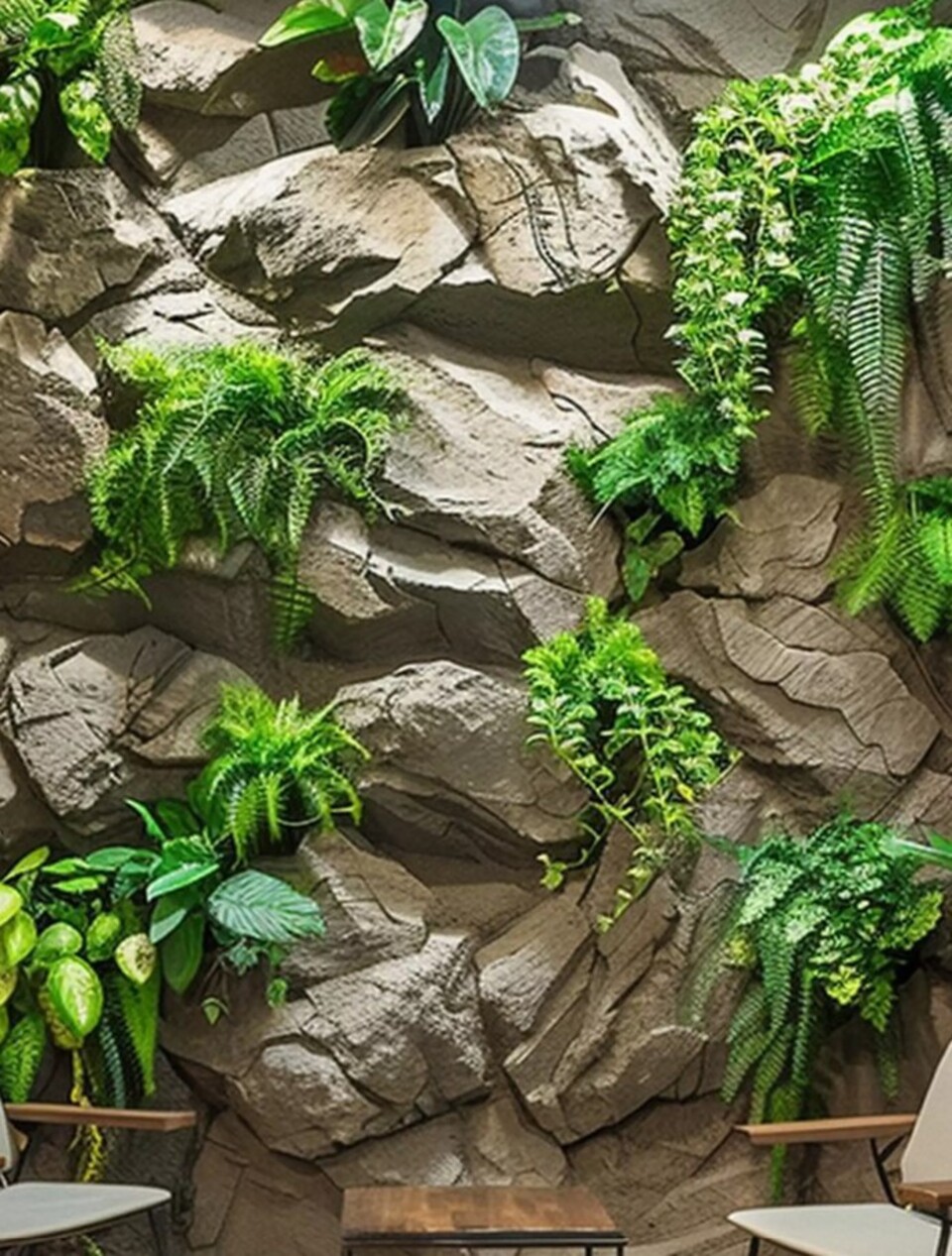 Giardino Verticale su Parete Rocciosa - Sconto per Fioristi e Aziende - con Muschi e Vegetali Preservati