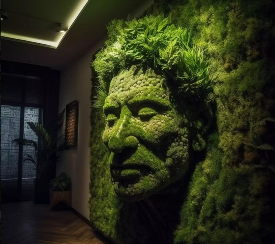 Giardino Verticale su Parete Rocciosa - Sconto per Fioristi e Aziende - con Muschi e Vegetali Preservati