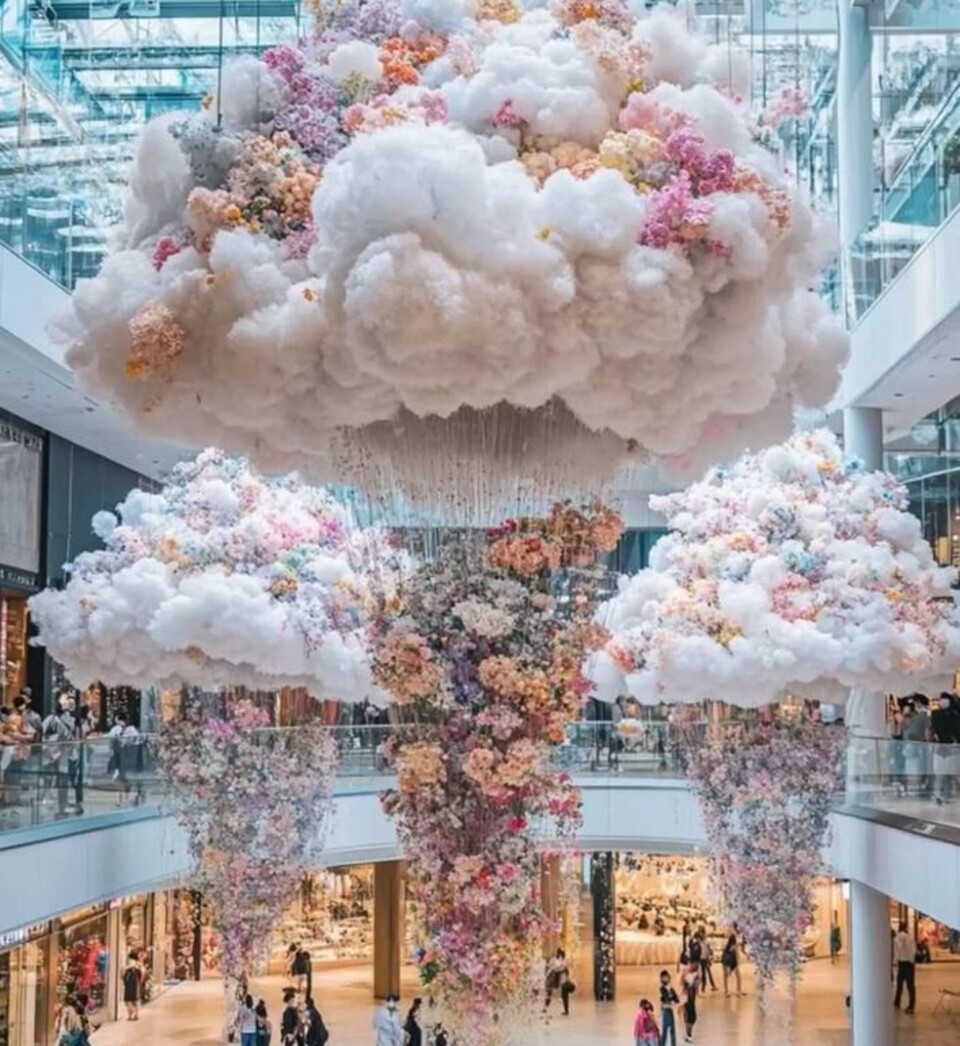 Nuvole Artificiali Sospese con Pioggia - Sconto per Fioristi e Aziende - Con o senza effetto pioggia