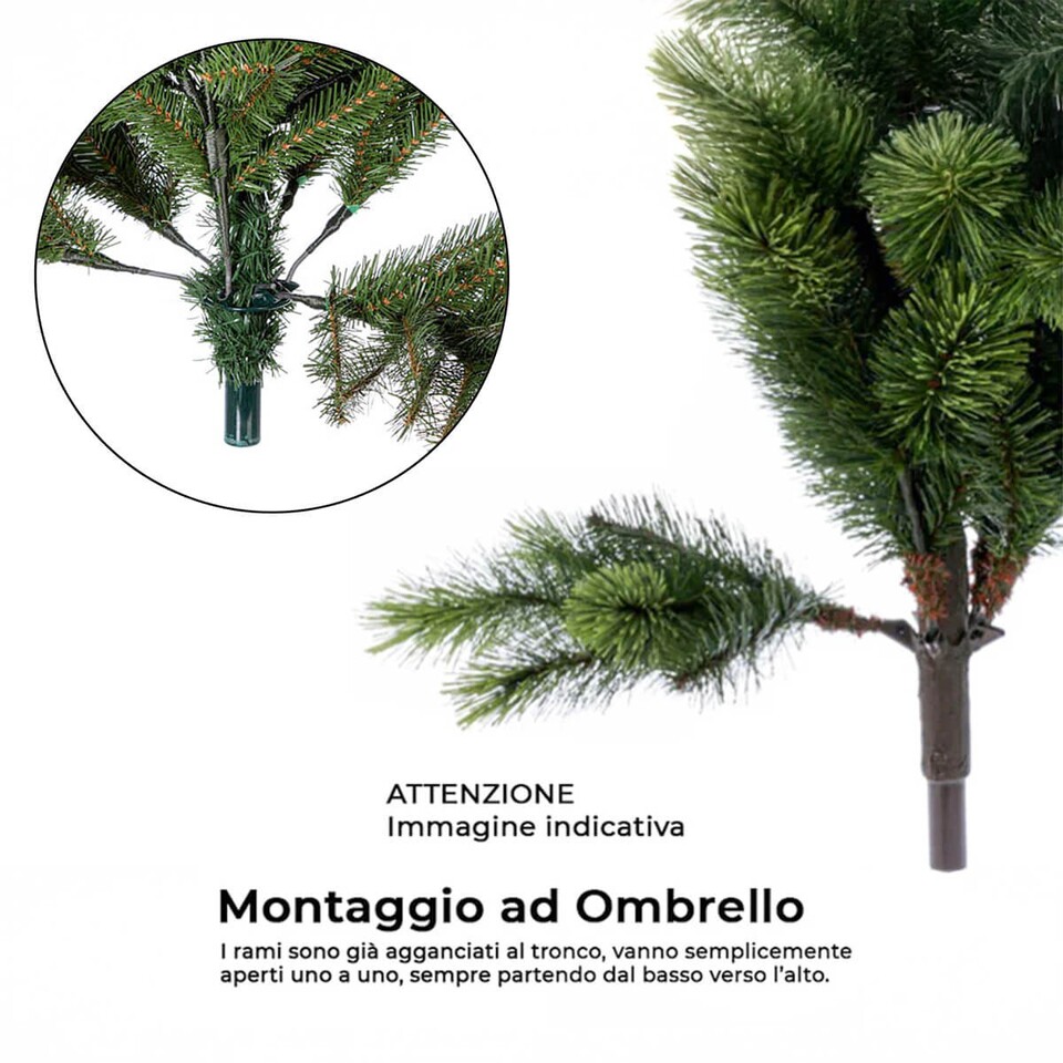 Albero Fauno Slim Neve -  Sconti per Fioristi e Aziende . - H 240/270/300 in PE+PVC