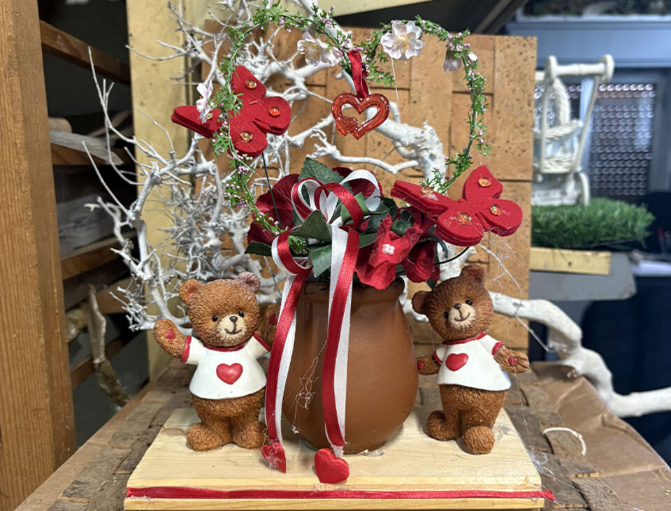 Orsetti x 2 con orcetto coccio - Sconti per Fioristi e Aziende - cm 22 H 30