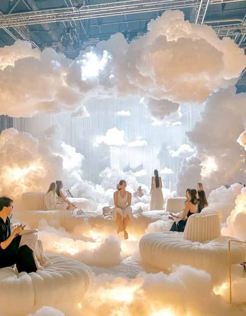 Nuvole Artificiali Sospese con Pioggia - Sconto per Fioristi e Aziende - Con o senza effetto pioggia