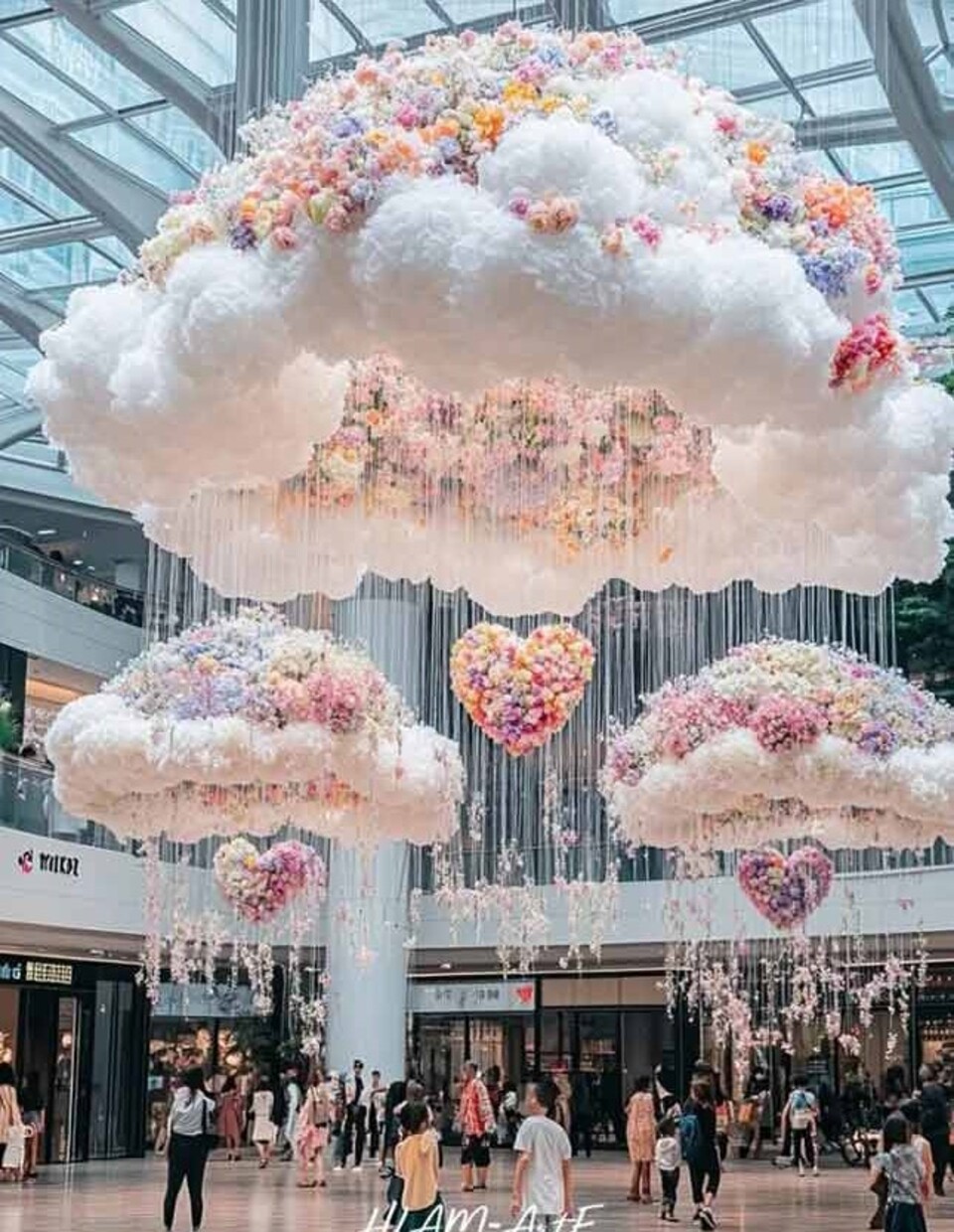 Nuvole Artificiali Sospese con Pioggia - Sconto per Fioristi e Aziende - Con o senza effetto pioggia