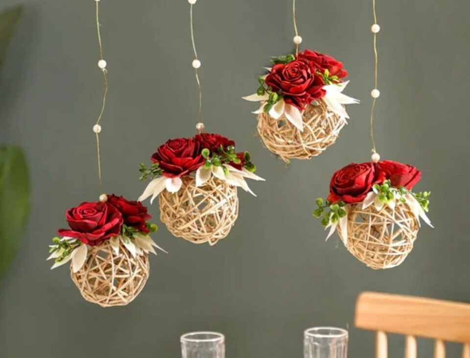 Sfera intrecciata in midollo dm. 20  glitterata x 2 - Sconti per Fioristi e Aziende