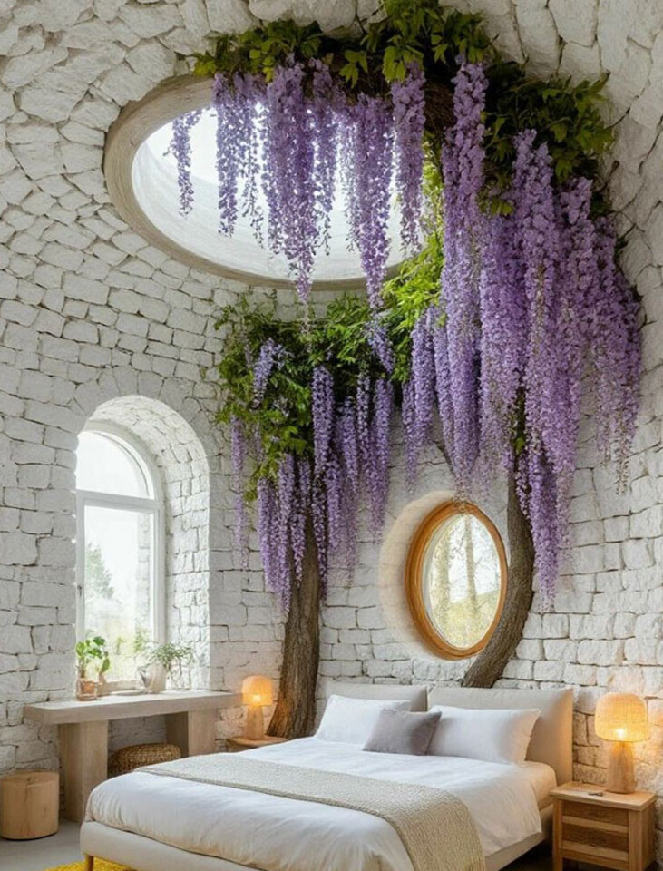 Glicine cadente x 3 H 150 cm. in poliestere - Sconti per fioristi e aziende .