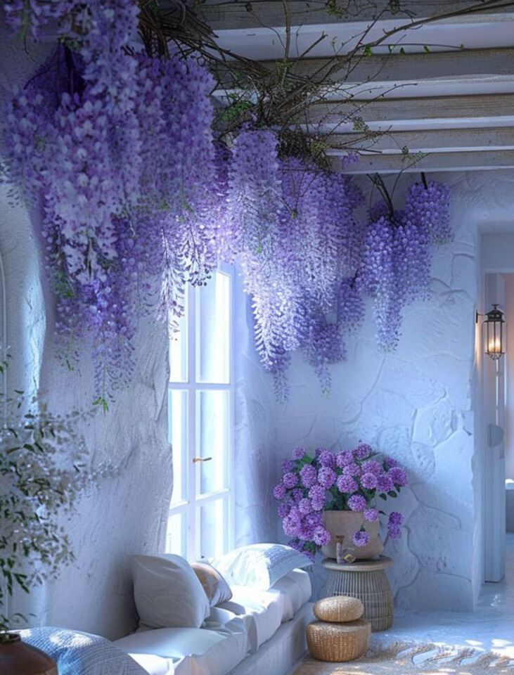 Glicine cadente x 3 H 150 cm. in poliestere - Sconti per fioristi e aziende .
