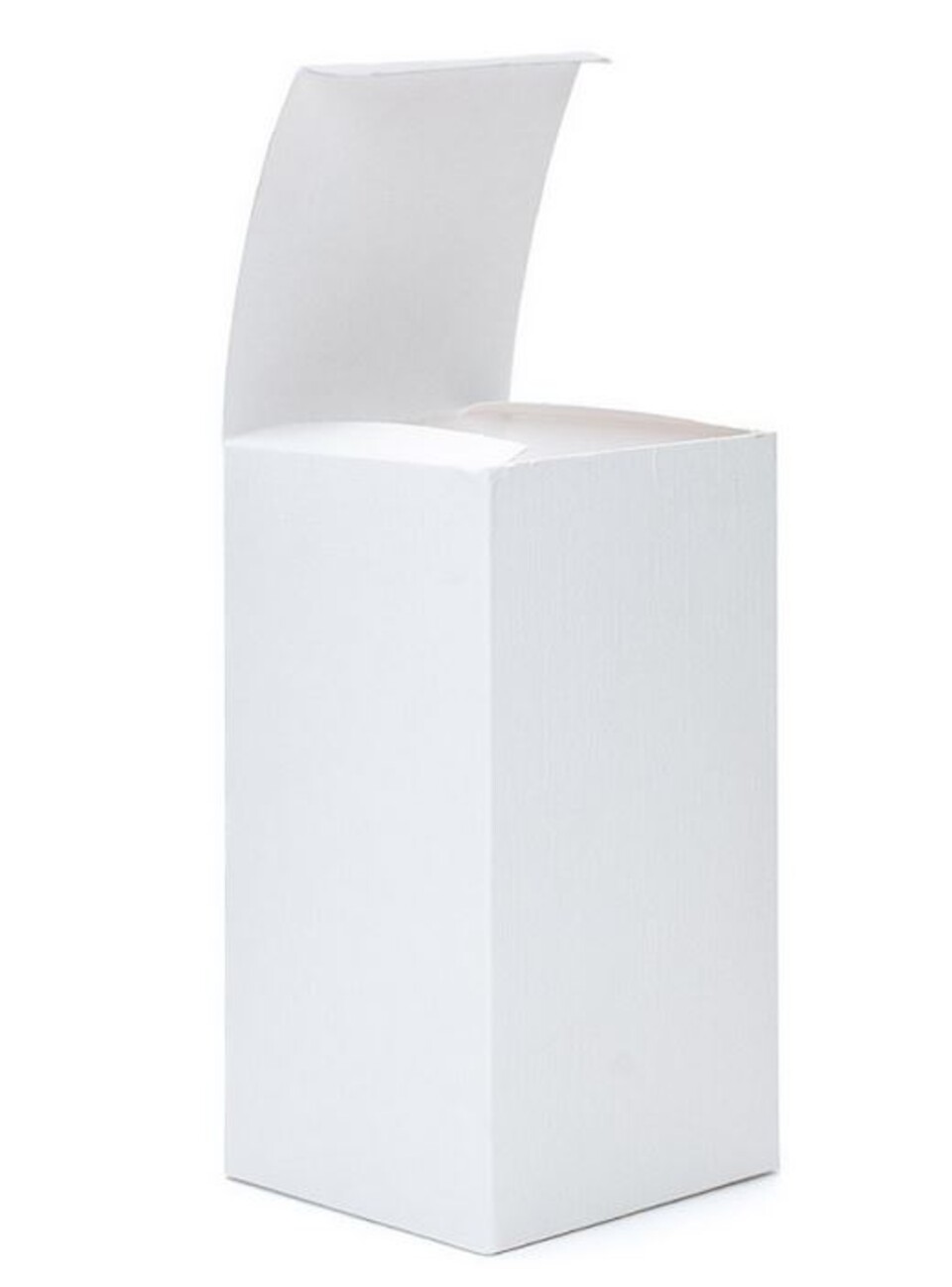 Scatola per bomboniera H 15 cm. 8 x 8 - Sconti per Fioristi, e Aziende - conf. 10 scatole - lino bianco pieghevole