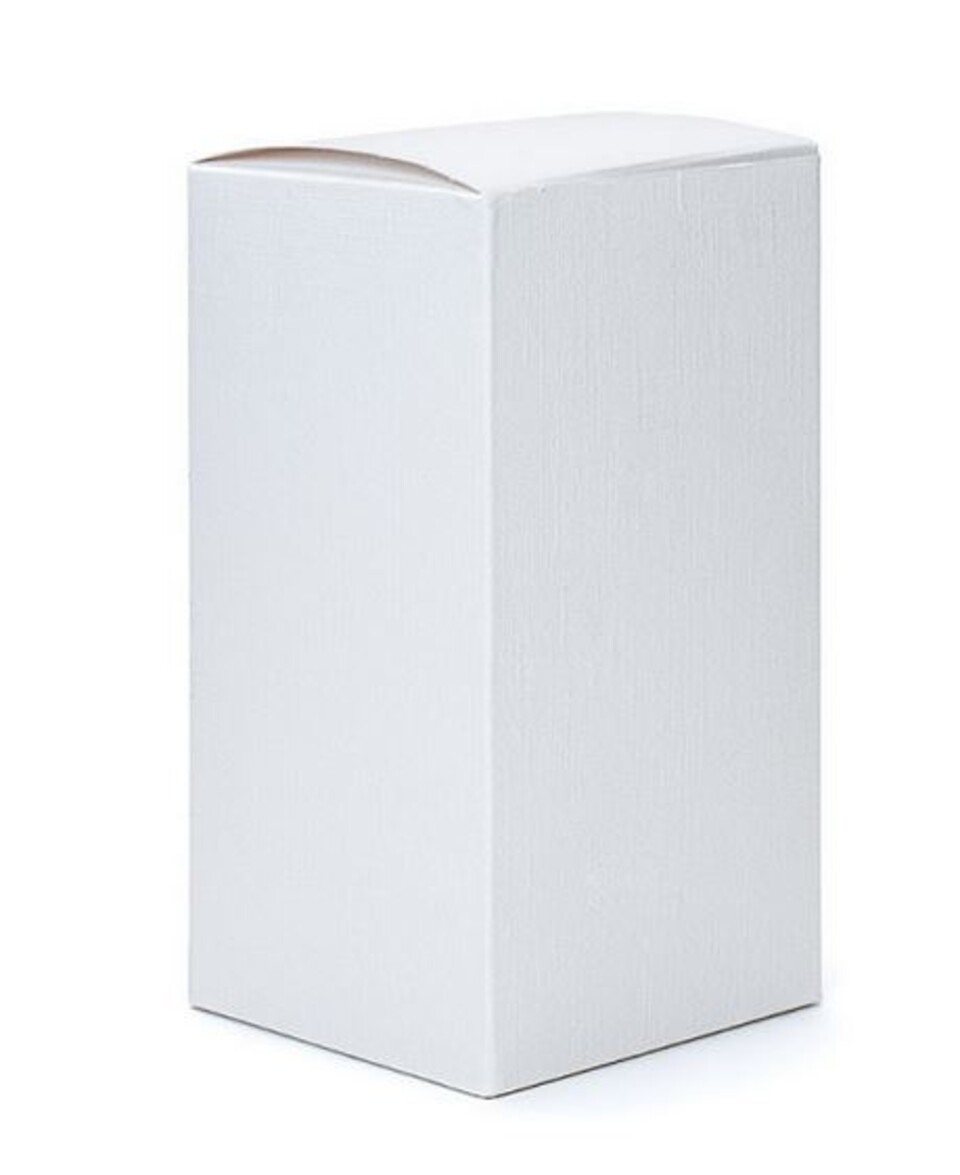 Scatola per bomboniera H 20 cm. 8 x 8 - Sconti per Fioristi, e Aziende - conf. 10 scatole - lino bianco pieghevole