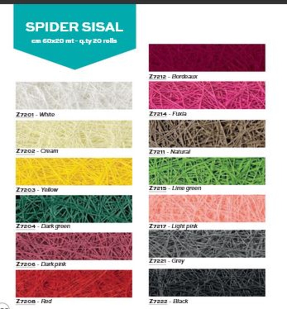 Sisal Naturale Amidato H 60 - Sconti per Fioristi e Aziende - Rotolo da 3 Yds