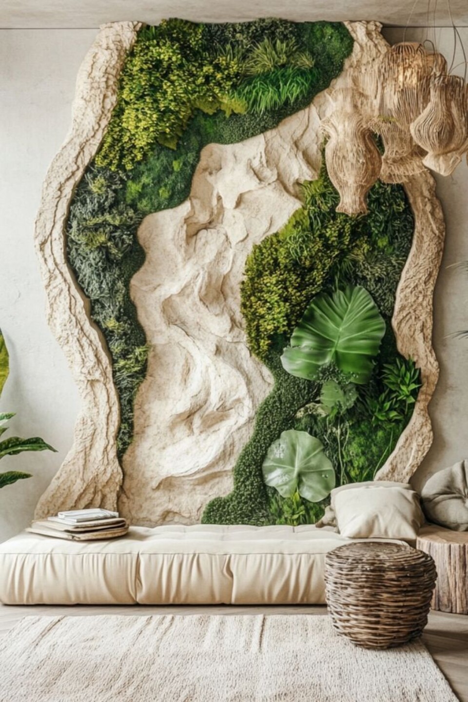 Giardino Verticale su Parete Rocciosa - Sconto per Fioristi e Aziende - con Muschi e Vegetali Preservati