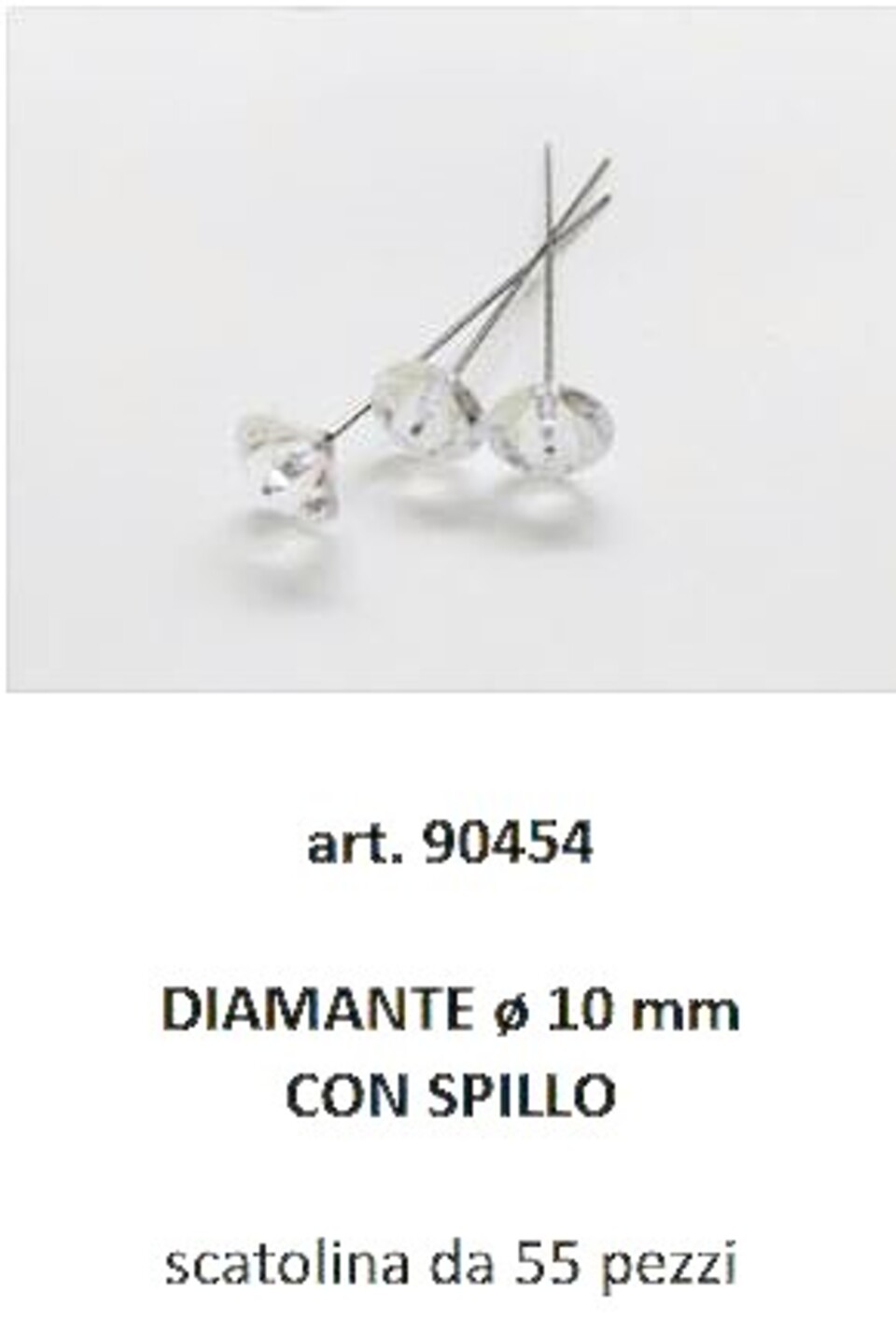 Diamante Sintetico su Spillo - Sconti per Fioristi e Aziende - Diamanti mm. 6 - 8 - 10