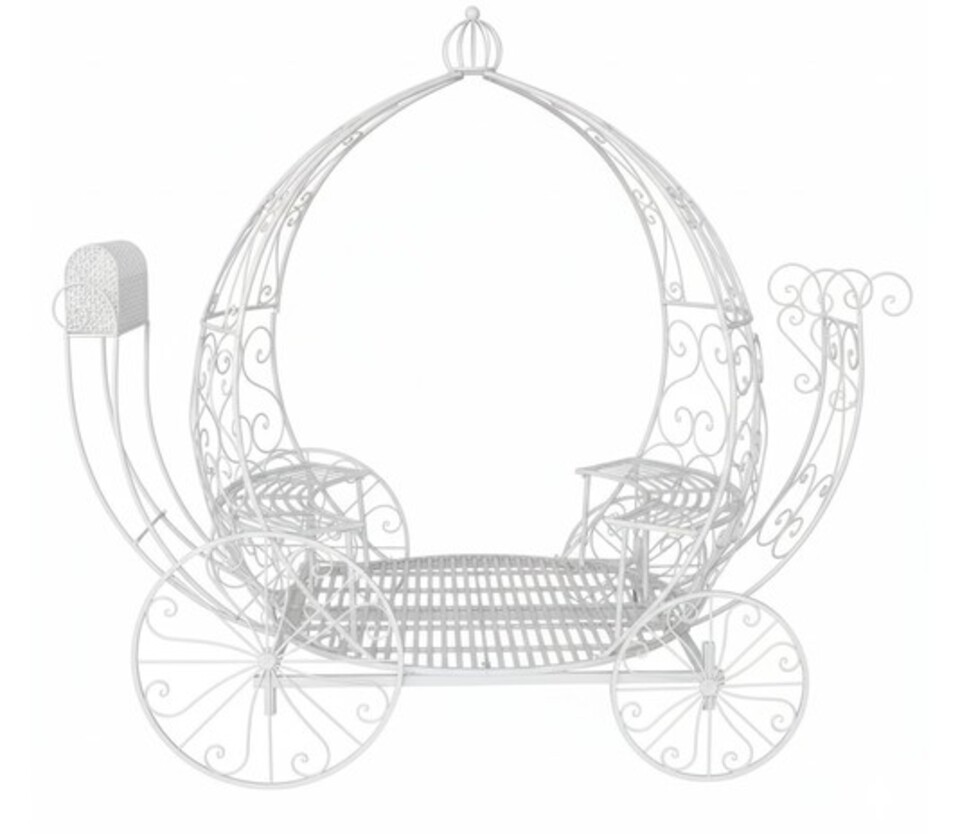 Carrozza Cenerentola Royal H 240 - Sconti per Fioristi e Aziende - 6 posti - in ferro Bianca o Oro