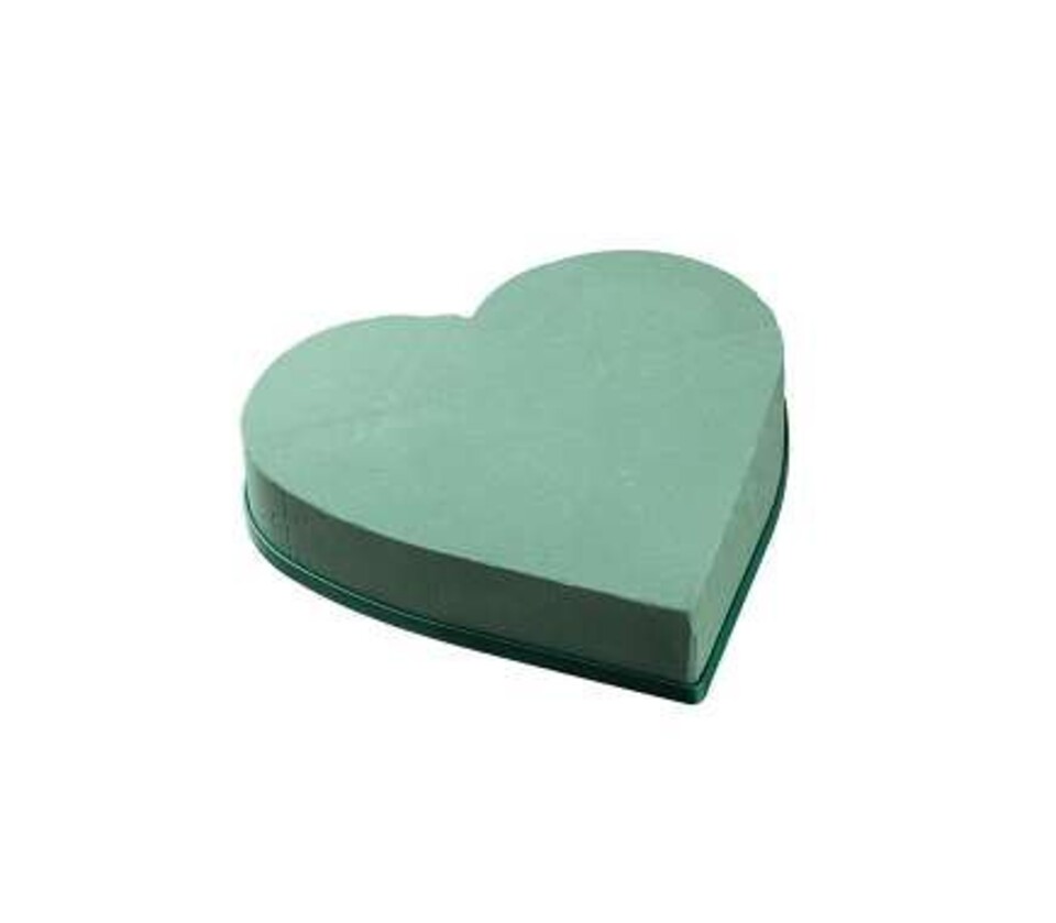Cuore di spugna cm.30 x 2 Pz  -Articolo tecnico per Fioristi - Ydro con Base in plastica
