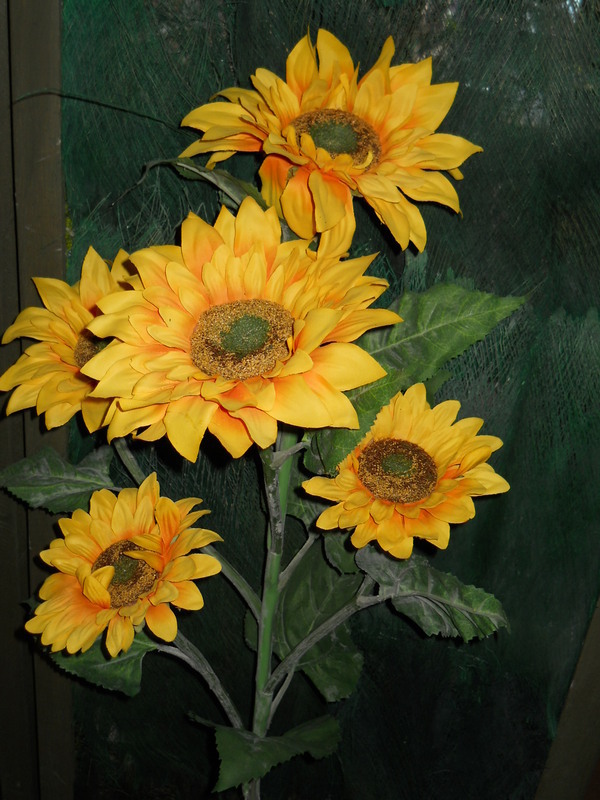Girasole Artificiale x 5 H 160 Large Stem - Sconti per Fioristi e Aziende .