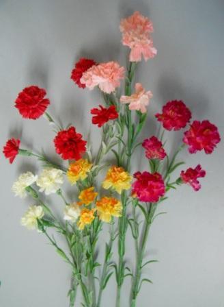 Garofanino Artificiale x 5  in poliester - Sconti per Fioristi e Aziende .