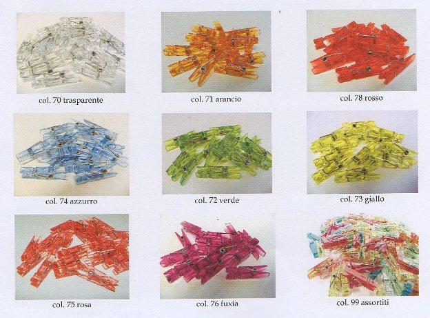 Mollette Plastica Trasparente mm. 37 X 6 Conf. 50/100/200 - Sconti per Fioristi e Aziende