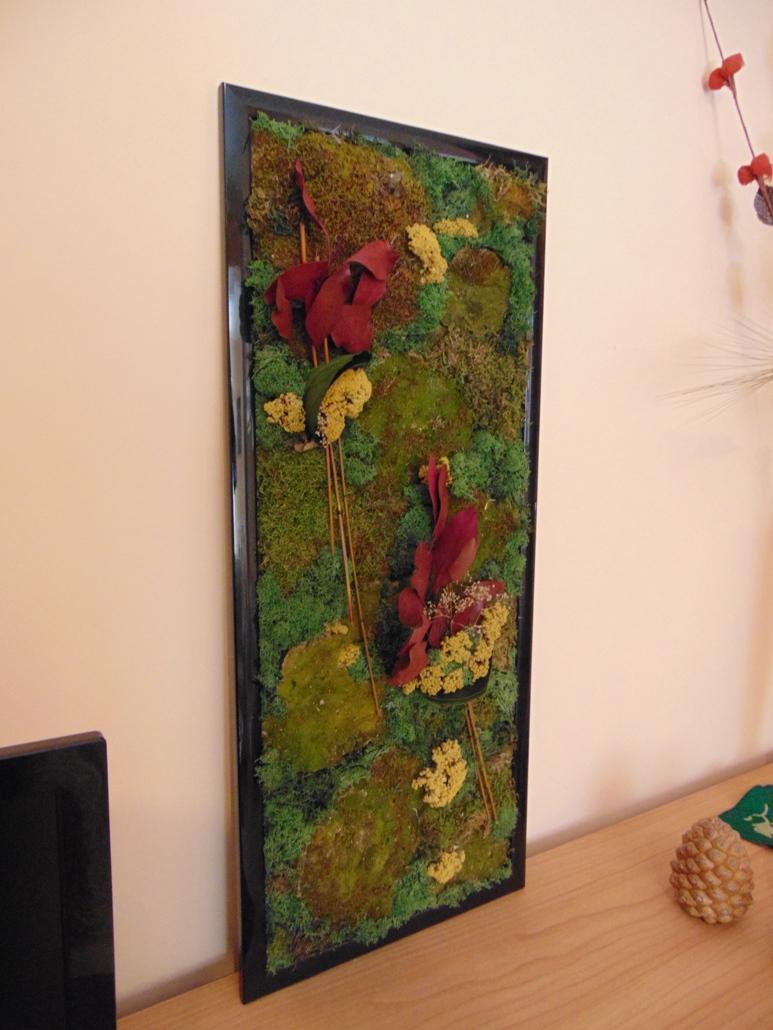 Quadro Vegetale Preservato Nido di Rondine - Sconti per Fioristi e Aziende . - cm. 80 x 34