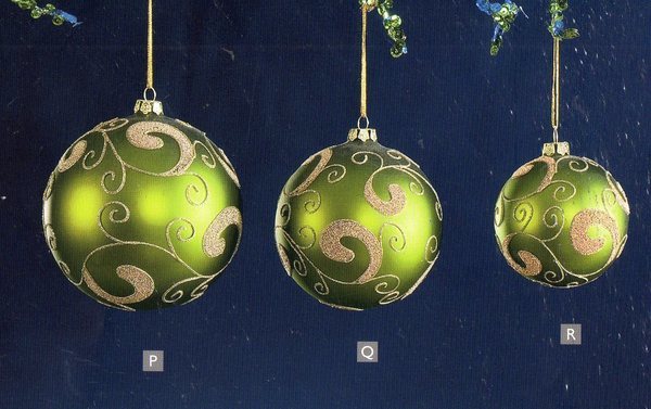 Palline di Natale x 4 in Vetro decoro oro Verde e Turchese - Sconti per Fioristi e Aziende