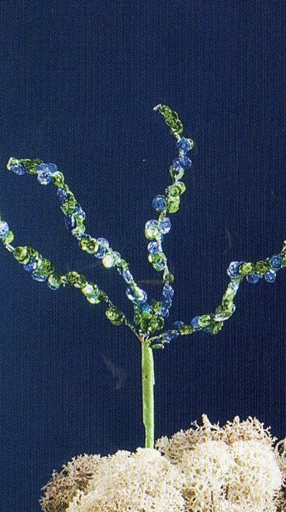 Ramo paillettes x 4 H 20 Verde Blu - Sconti per Fioristi e Aziende