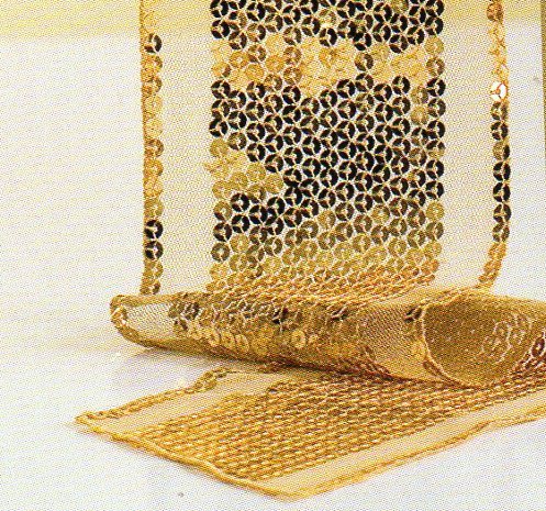 Runner Natalizio cm.180 H 10 - Sconti per Fioristi e Aziende - Decorato a Paillettes Oro