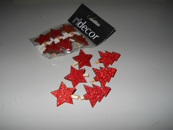 Mollette Assortite x 6  cm 3.5 - Sconti per Fioristi e Aziende -   Stella e Albero