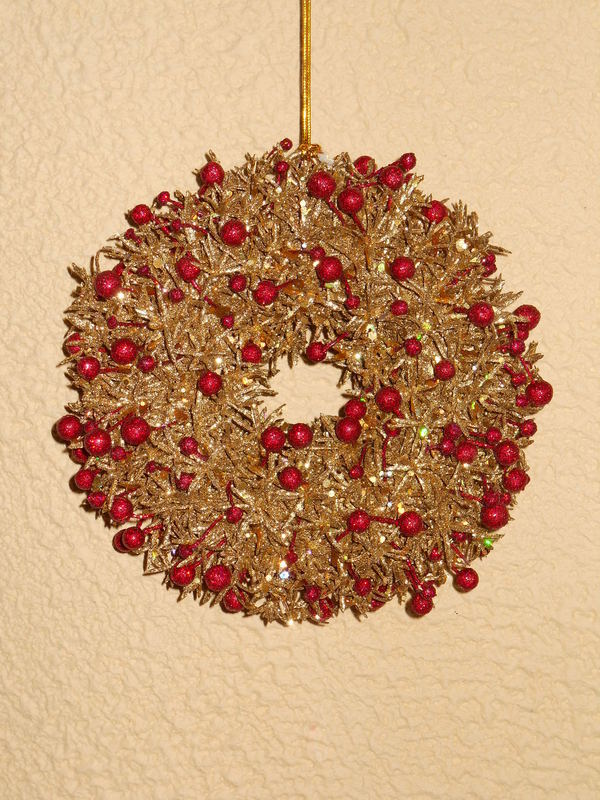 Coroncina Oro Berry Wreath - Sconti per Fioristi e Aziende -  dm. 18