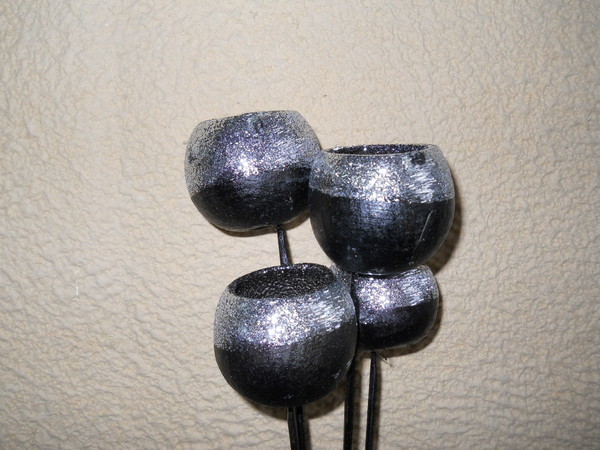 Bell Cups x 4 steccati H 60  - Sconti per Fioristi e Aziende - bordo colorato e glitterato