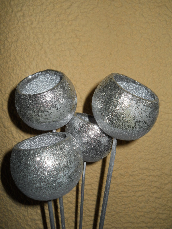 Bell Cups x 4 steccati H 60  - Sconti per Fioristi e Aziende - bordo colorato e glitterato