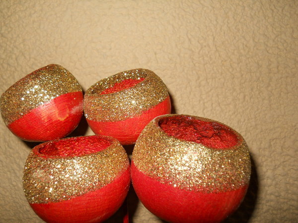 Bell Cups x 4 steccati H 60  - Sconti per Fioristi e Aziende - bordo colorato e glitterato