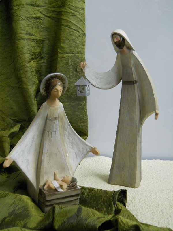 Natività x 2  H 41 effetto legno - Sconti per Fioristi e Aziende - in resina ESAURITA