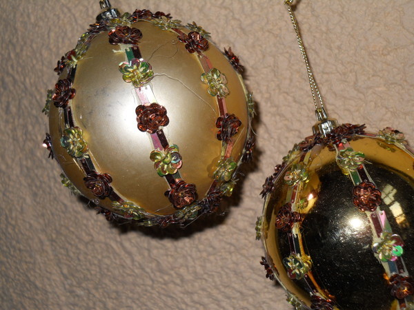 Palline di Natale dm. 80 Meridian Oro decorate - Sconti per Fioristi e Aziende