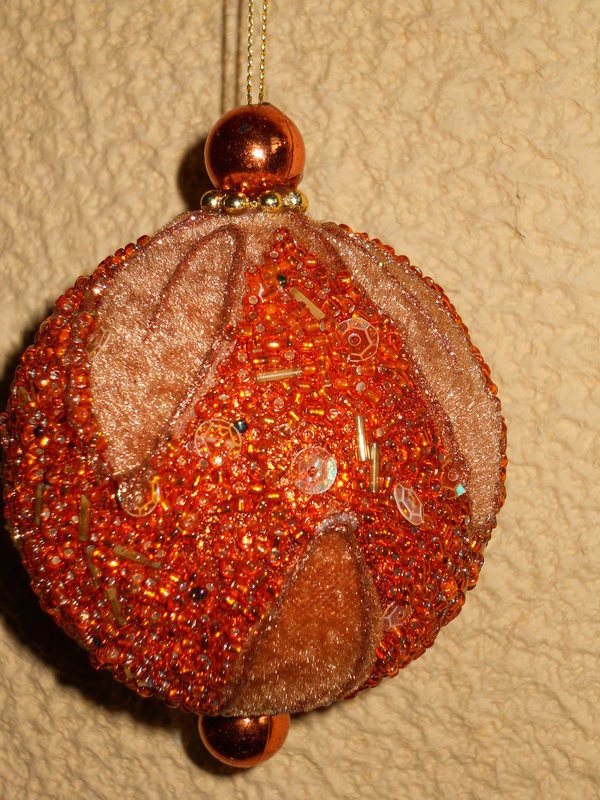 Palline x 2 velluto ambra - Sconti per Fioristi e Aziende - Sfera dm.10 decorata