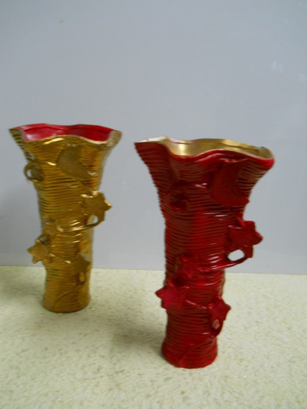 Vaso Ceramica H 40 Tronco Rosso - Sconti per Fioristi e Aziende