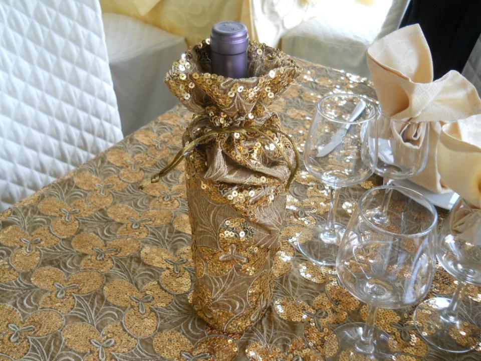 Telo Paillettes Oro mt.3x 1,40  - Sconti per Fioristi e Aziende - Decoro paillettes a fiiori